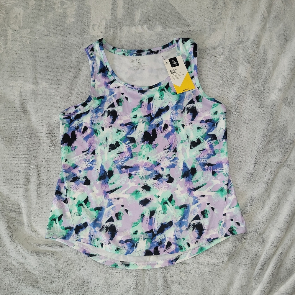 Members Mark Womens Medium Active Tank Moisture Wicking Curved Hem Gym Running